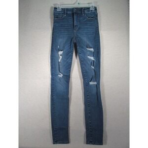 Abercrombie & Fitch Women Jeans Size 2L/26 Harper‎ Ankle Distressed Stretch
